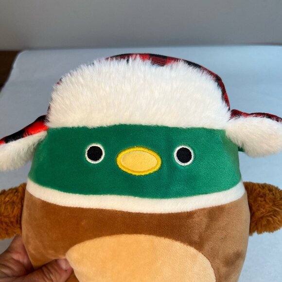 Squishmallow Avery Mallard Duck Winter Trapper Hat Christmas Plush - Picture 8 of 11